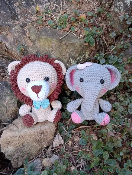 Amigurumi Safari Baby Sentados (unidade)