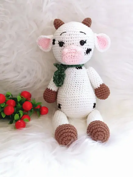 Amigurumi Vaquinha Animais da Fazenda 34 cm