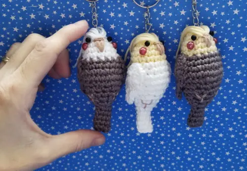 Calopsita Chaveiro Amigurumi Crochê (pet Personalizado)