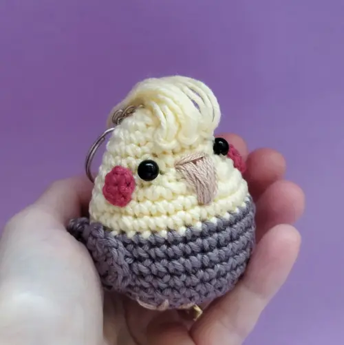 Calopsita Chaveiro Amigurumi de Crochê (pet Personalizado)