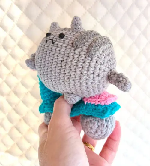 Gato Pusheen Cat no Patinete Amigurumi