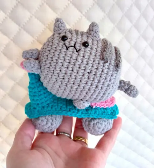 Gato Pusheen Cat no Patinete Amigurumi