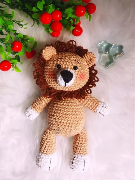 Leão Safari Amigurumi Tons Terrosos (candy Colors)