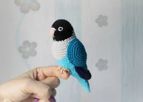 Periquito Agapornis Amigurumi de Crochê