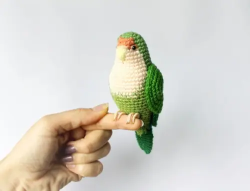 Periquito Agapornis Amigurumi de Crochê
