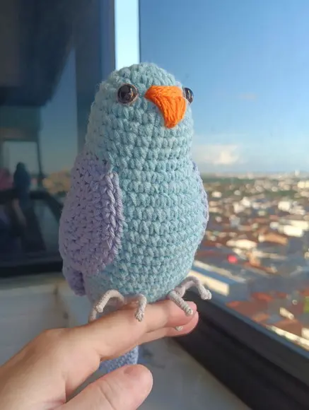 Periquito Ring Neck Amigurumi (periquito de Colar)