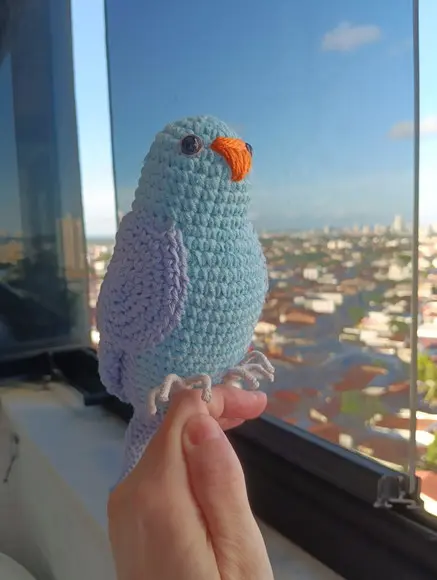 Periquito Ring Neck Amigurumi (periquito de Colar)