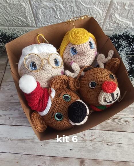 Bolas de Natal em Tricotin - Kit