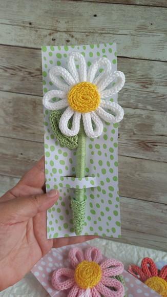Canetas Personalizadas Flor em Tricotin
