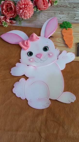 Coelhos Apliques em Eva Feliz Páscoa.