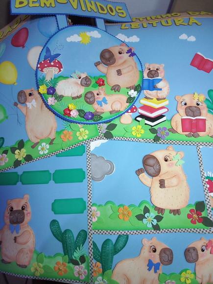 Kit de Painel de Sala de Aula Capivara em Eva