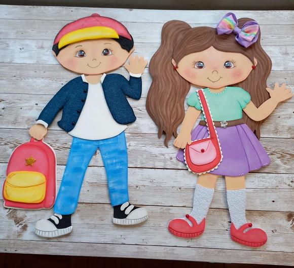 Kit Apliques para Painel Escolar Estudantes,apliques em Eva