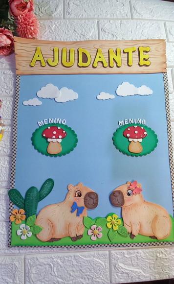 Kit de Painel de Sala de Aula Capivara em Eva