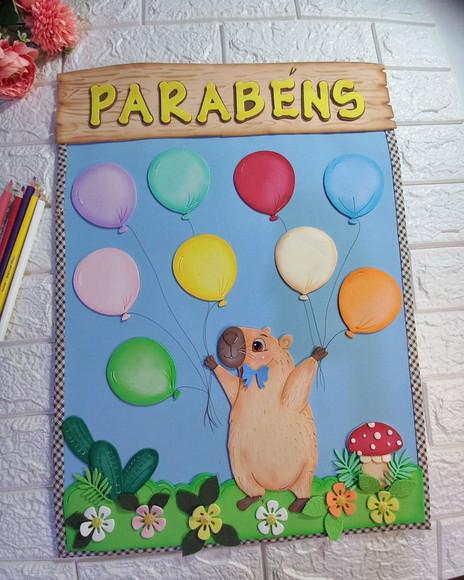 Kit de Painel de Sala de Aula Capivara em Eva