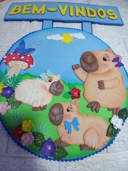 Kit de Painel de Sala de Aula Capivara em Eva