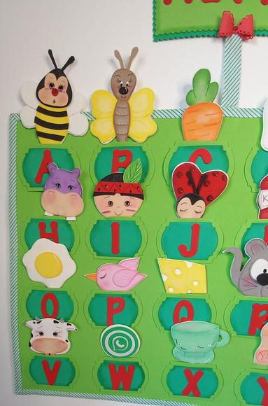 Painel Alfabeto Ilustrado em Eva