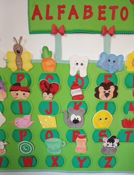 Painel Alfabeto Ilustrado em Eva