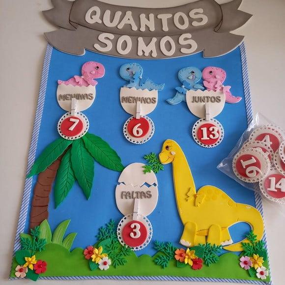 Painel de Sala de Aula,painel Escolar, Painel em Eva Dinossa