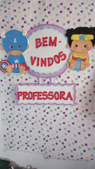 Placa de Bem Vindos Heróis Baby