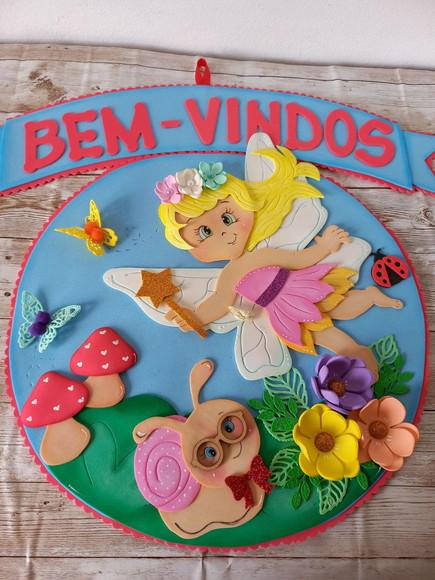 Placa de Porta Bem Vindos Jardim Encantado