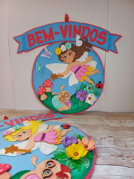 Placa de Porta Bem Vindos Jardim Encantado