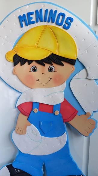 Placa de Porta para Banheiro Meninos e Meninas