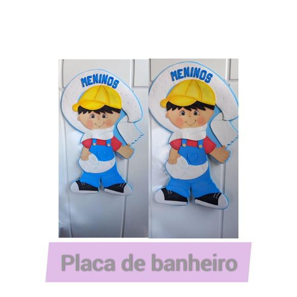 Placa de Porta para Banheiro Meninos e Meninas