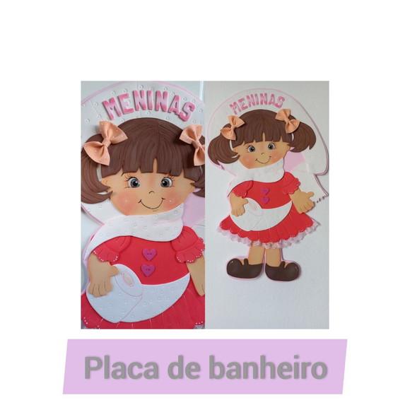 Placa de Porta para Banheiro Meninos e Meninas