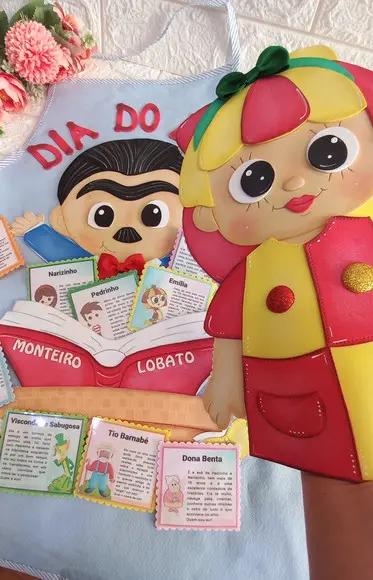 Avental Dia do Livro Monteiro Lobato
