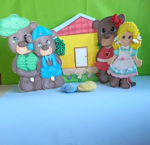 Cenário Cachinhos Dourado e a Família Urso