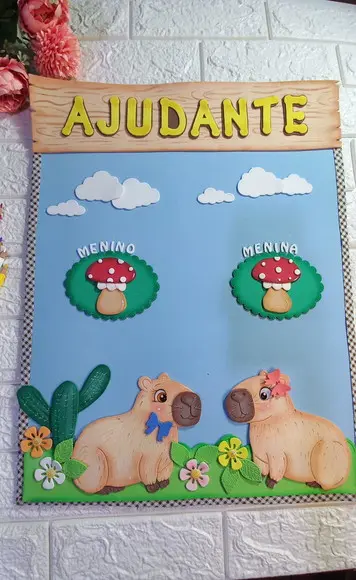 Kit de Painel de Sala de Aula Capivara em Eva