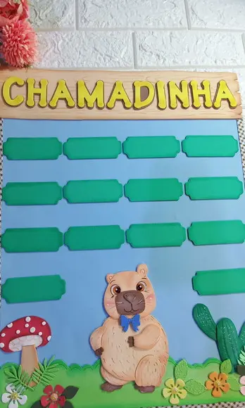 Kit de Painel de Sala de Aula Capivara em Eva