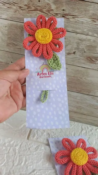 Marcadores de Pagina em Tricotin flor