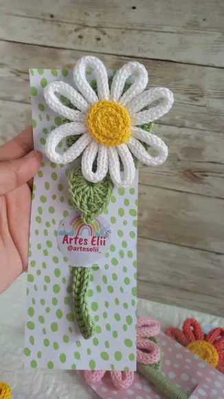 Marcadores de Pagina em Tricotin flor
