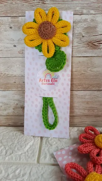 Marcadores de Pagina em Tricotin flor