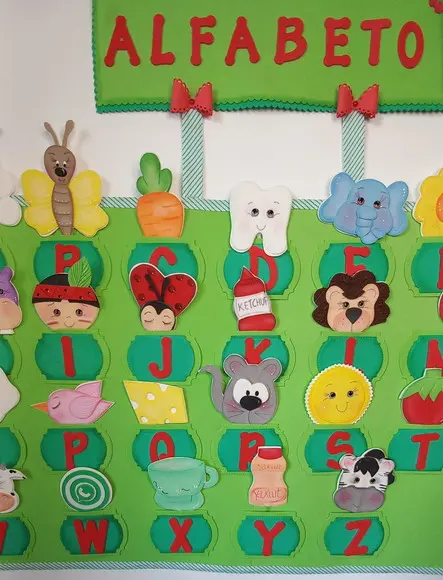 Painel Alfabeto Ilustrado em Eva