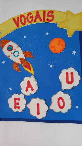 Painel das Vogais Tema Astronauta