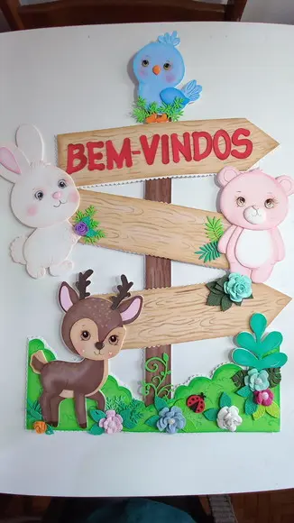 Painel de Sala de Aula Tema Fofura do Bosque