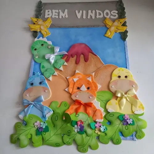 Painel de Sala de Aula,painel Escolar, Painel em Eva Dinossa