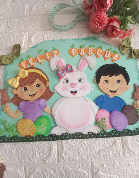 Páscoa Placa de Porta