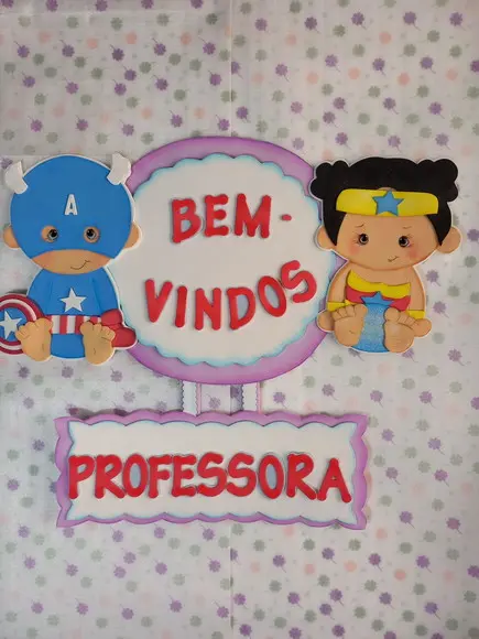 Placa de Bem Vindos Heróis Baby
