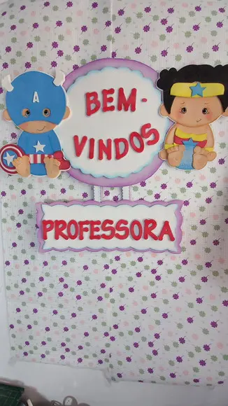 Placa de Bem Vindos Heróis Baby