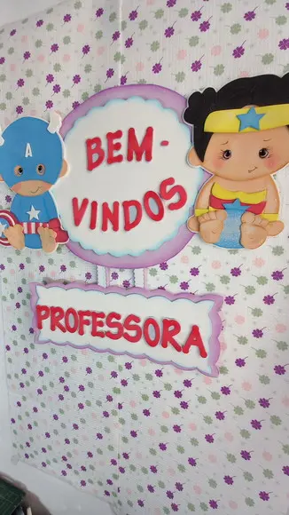 Placa de Bem Vindos Heróis Baby