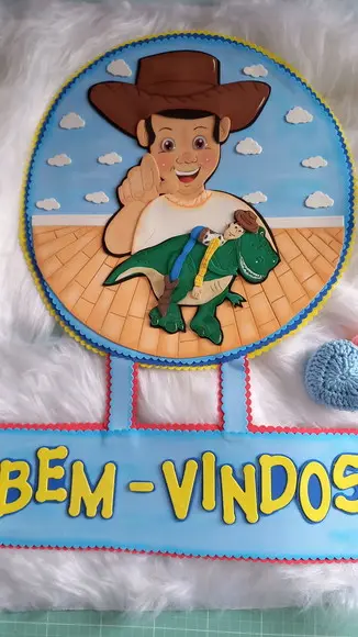 Placa de Bem Vindos Toy Story
