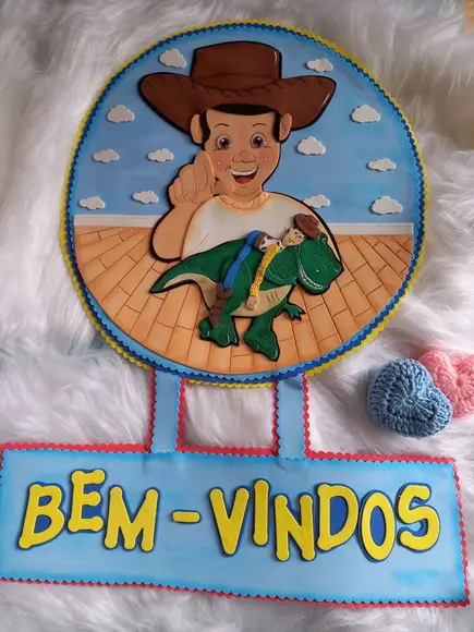 Placa de Bem Vindos Toy Story