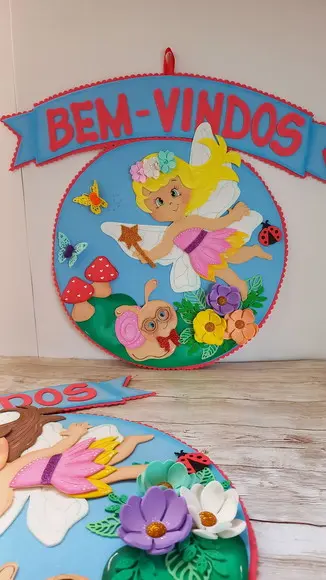 Placa de Porta Bem Vindos Jardim Encantado