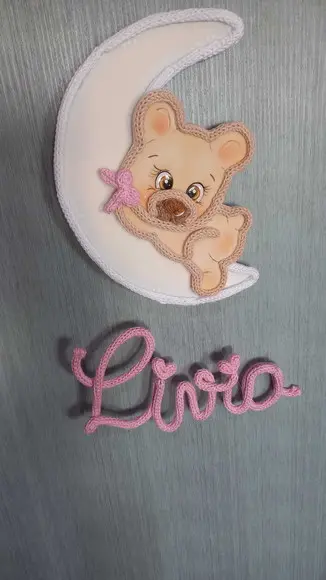 Porta Maternidade Ursinha na Lua Eva e Tricotin