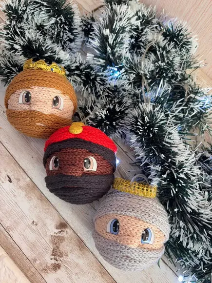 Presépio em Tricotin Bola Decorativa de Natal