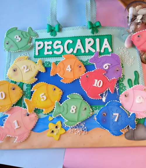 Recurso Sacola da Pescaria (silábica ou Numerica) em Eva.