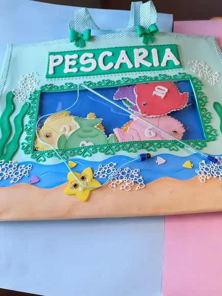 Recurso Sacola da Pescaria (silábica ou Numerica) em Eva.